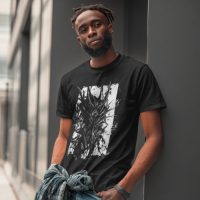 STS260134 100% Polyester 180GSM Adult T-shirt with Black & White Bold Print