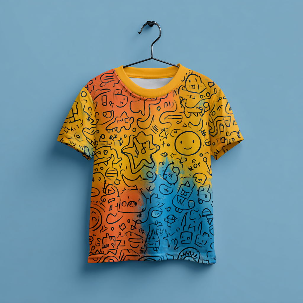 KTS260107 100% Polyester 180GSM Kid's T-shirt with Digital Print