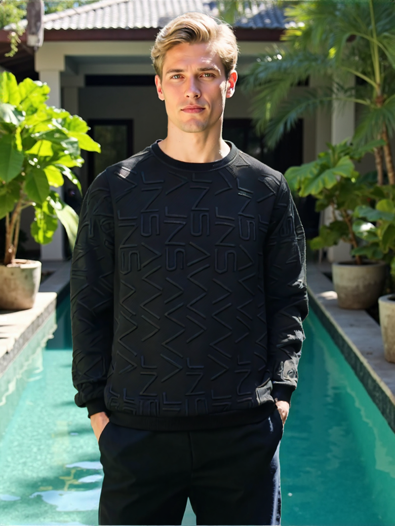 SWT250905 100% Polyester Fleece 240 GSM Men's Long Sleeve Sweatshirt