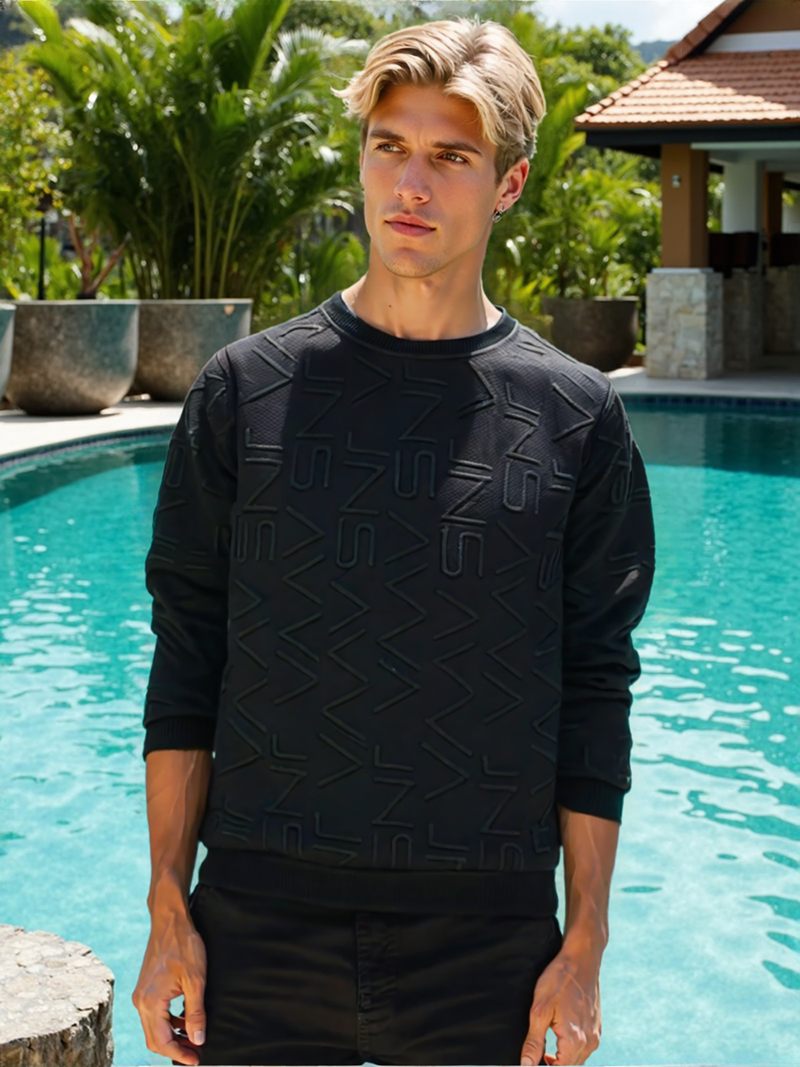 SWT250905 100% Polyester Fleece 240 GSM Men's Long Sleeve Sweatshirt