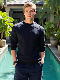 SWT250905 100% Polyester Fleece 240 GSM Men's Long Sleeve Sweatshirt