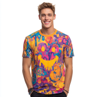 STS260178 100% Polyester 180GSM Adult T-shirt Bright Color Print