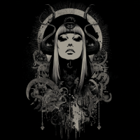 STS251201 100% Polyester 180GSM Adult T-shirt with Gothic Style print