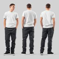 MPT260305 Men's Chino Pants 220-240 GSM Twill Cotton Loose Fit