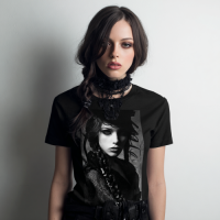 STS260129 100% Polyester 180GSM Adult T-shirt with Digital Black & White Print