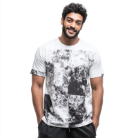 STS260155 100% Polyester 180GSM Adult T-shirt with Digital Black & White Print