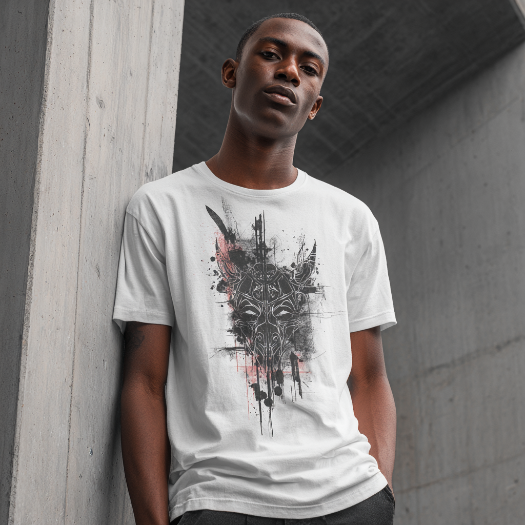 STS251208 100% Polyester 180GSM Adult T-shirt with Gothic Style print