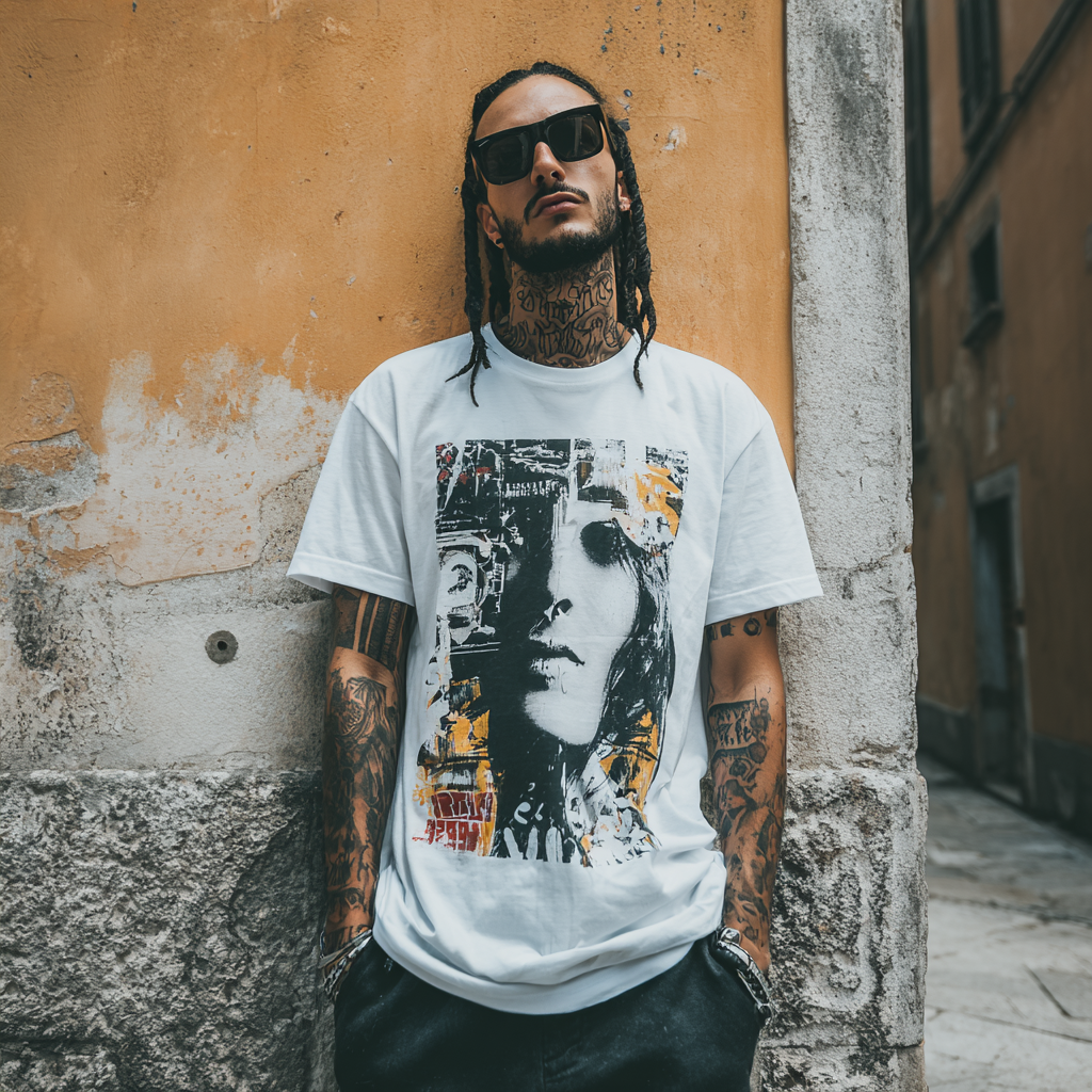 STS251210 100% Polyester 180GSM Adult T-shirt with Gothic Style print