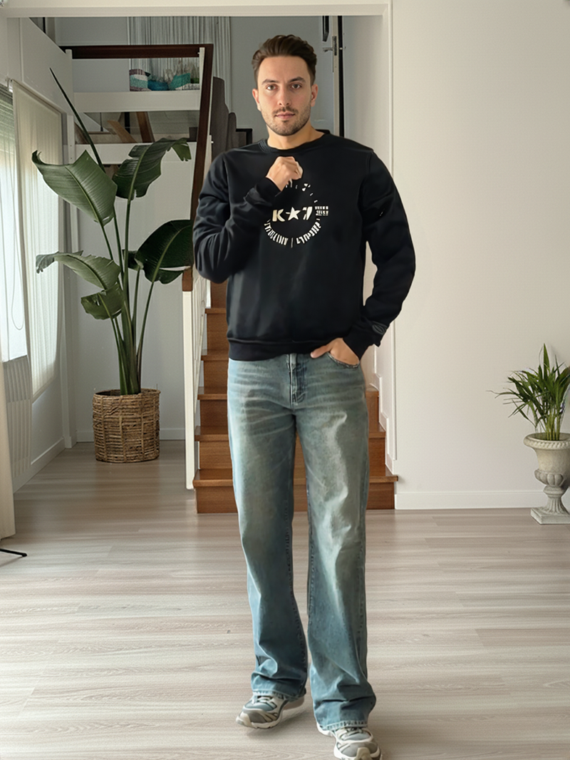 SWT250901 100% Polyester Fleece 240 GSM Men's Long Sleeve Sweatshirt