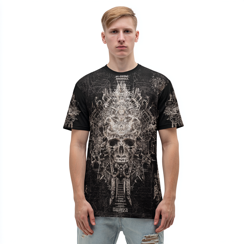 STS260122 100% Polyester 180GSM Adult T-shirt with Digital Black & White Print
