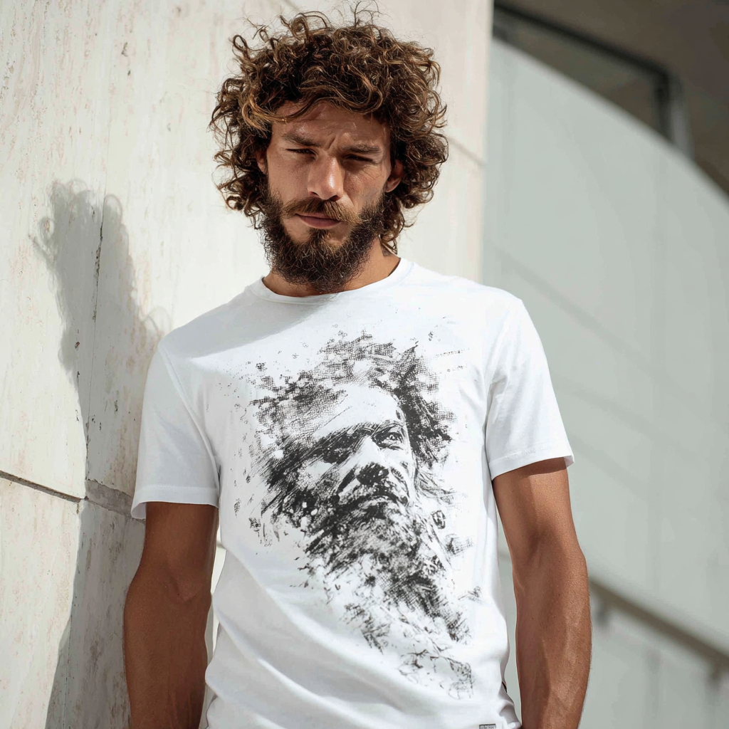 STS260161 100% Polyester 180GSM Adult T-shirt with Digital Black & White Print