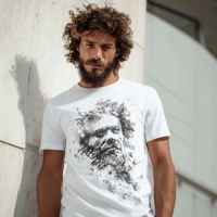 STS260161 100% Polyester 180GSM Adult T-shirt with Digital Black & White Print