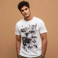 STS260160 100% Polyester 180GSM Adult T-shirt with Digital Black & White Print