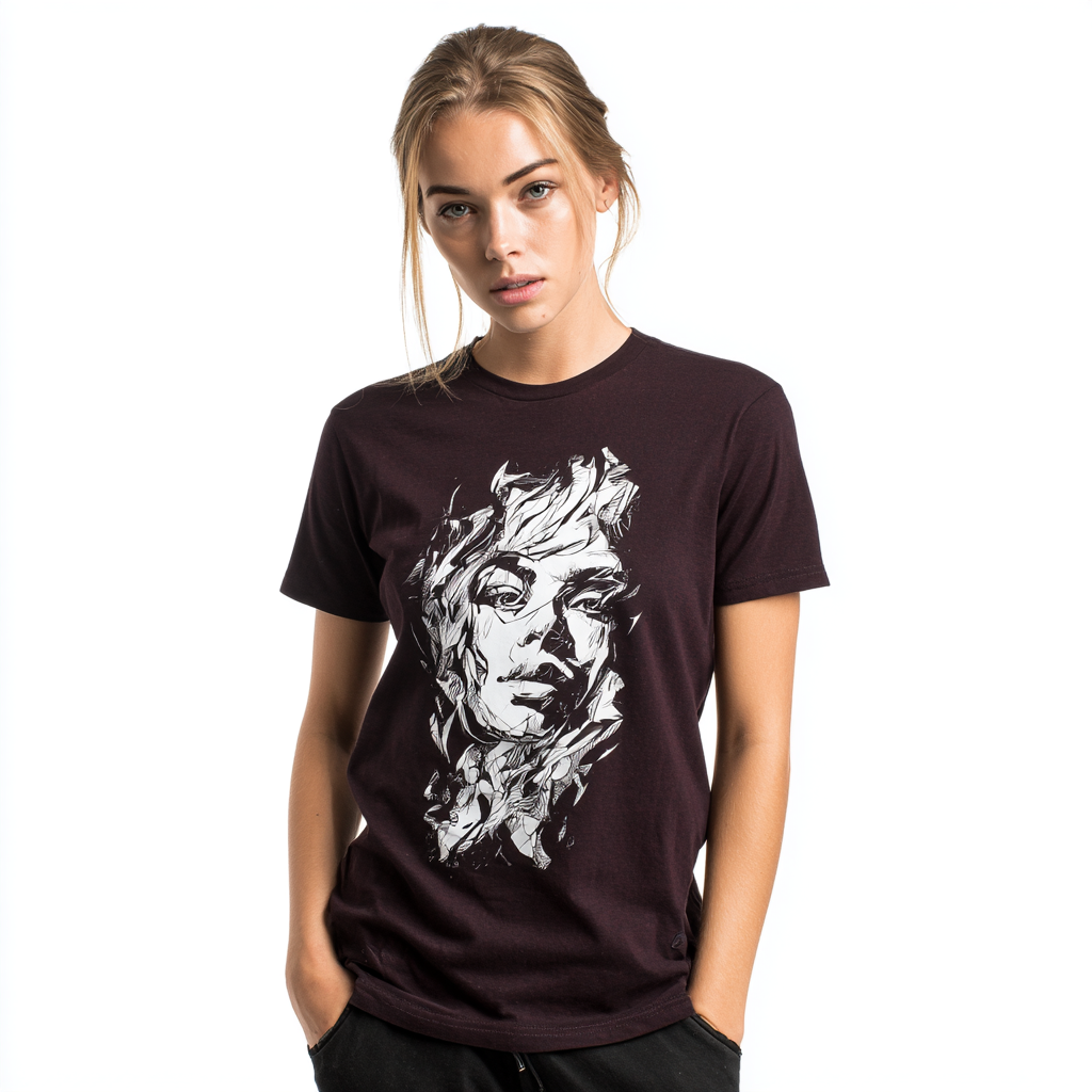 STS260124 100% Polyester 180GSM Adult T-shirt with Black & White Bold Print