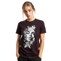 STS260124 100% Polyester 180GSM Adult T-shirt with Black & White Bold Print