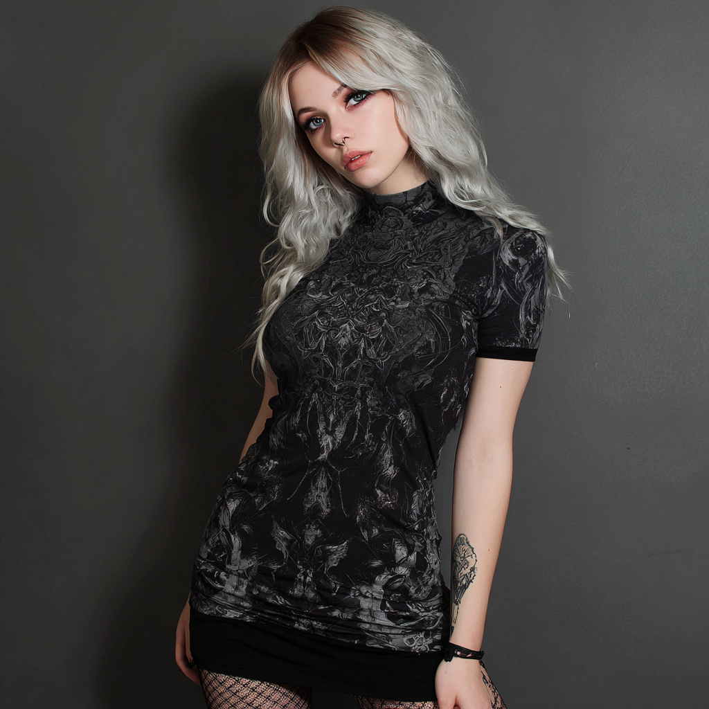 STS260102 100% Polyester 180GSM Adult T-shirt with Digital Black & White Print