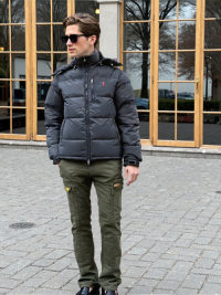 Men’s Padded Warm Jacket – MPJ250901 50D Grid Nylon Shell Fabric with 210T Lining and Hnad filled Synthetic Cotton