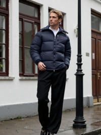 Men’s Padded Warm Jacket – MPJ250901 50D Grid Nylon Shell Fabric with 210T Lining and Hnad filled Synthetic Cotton