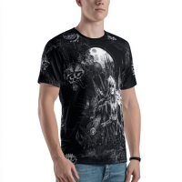 STS260113 100% Polyester 180GSM Adult T-shirt with Digital Black & White Print