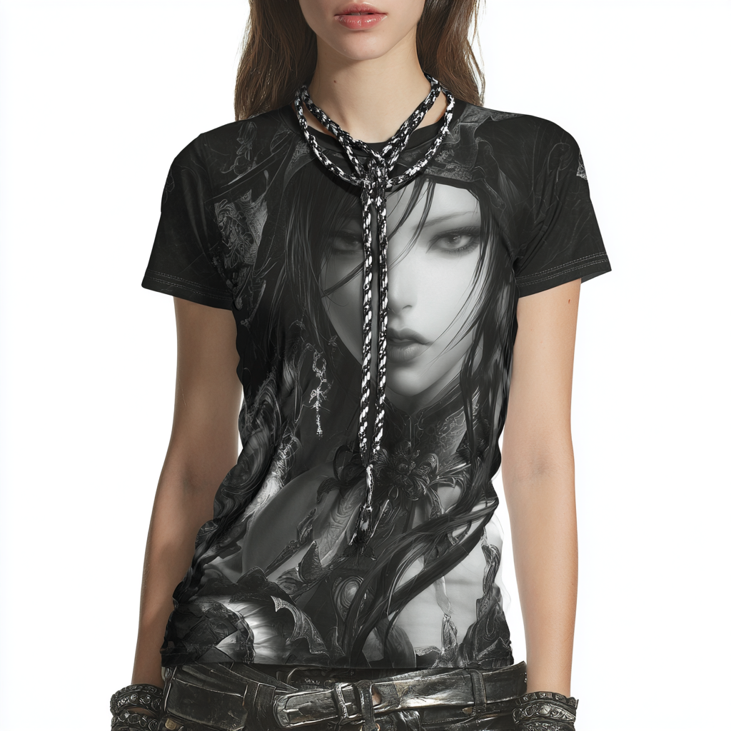 STS260126 100% Polyester 180GSM Adult T-shirt with Digital Black & White Print