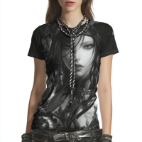 STS260126 100% Polyester 180GSM Adult T-shirt with Digital Black & White Print