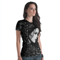 STS260127 100% Polyester 180GSM Adult T-shirt with Digital Black & White Print