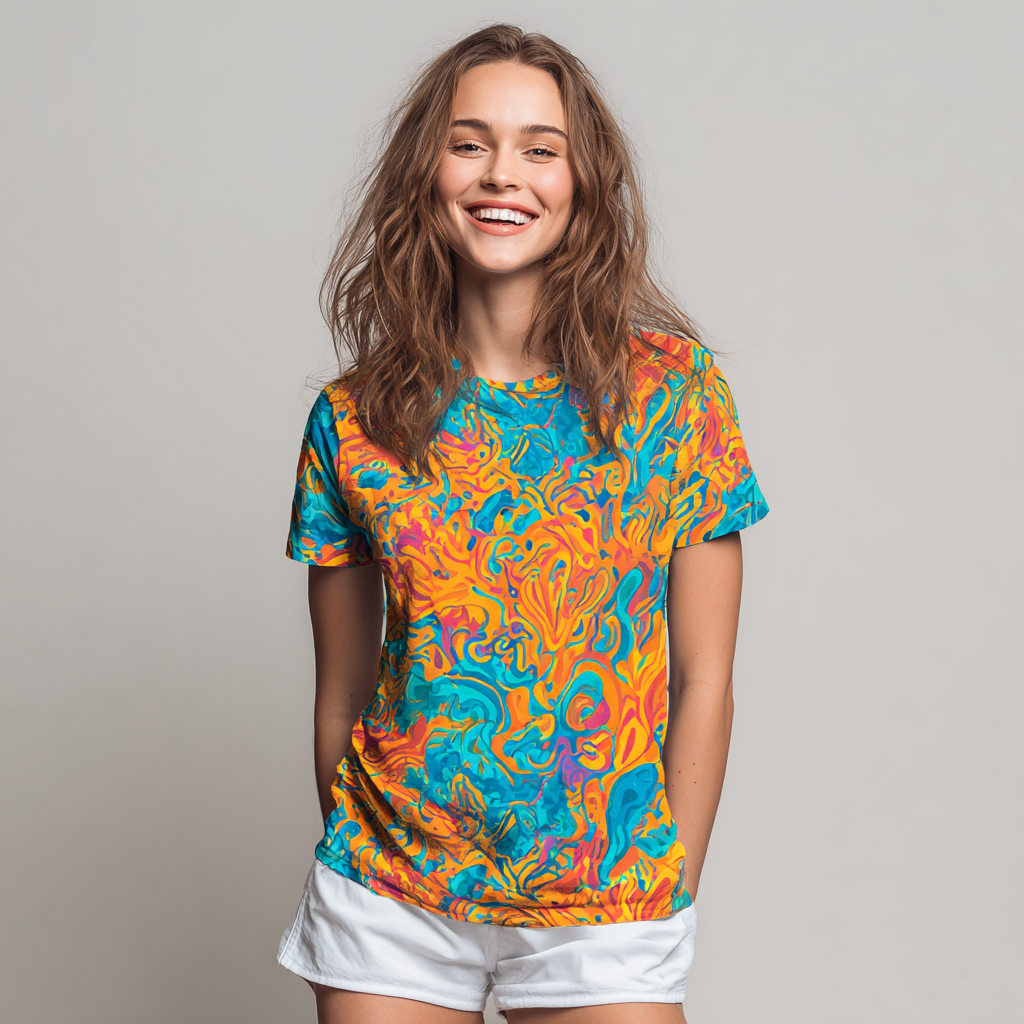 STS260171 100% Polyester 180GSM Adult T-shirt Bright Color Print