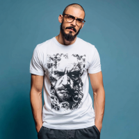 STS260158 100% Polyester 180GSM Adult T-shirt with Digital Black & White Print