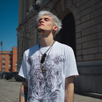 STS260137 100% Polyester 180GSM Adult T-shirt with Digital Black & White Print