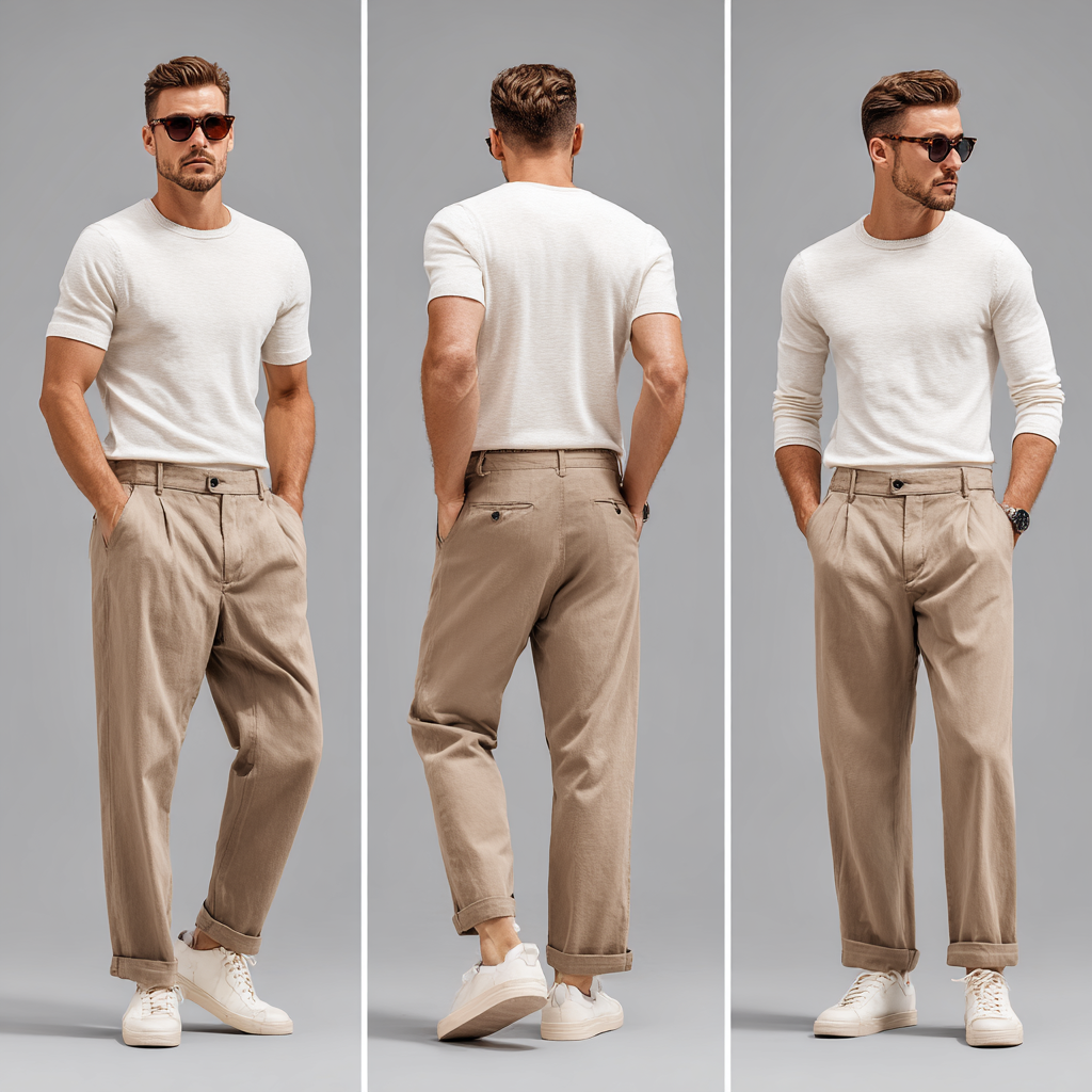 MPT260302 Men's Pants 180-200 GSM Cotton Linen Regular Fit