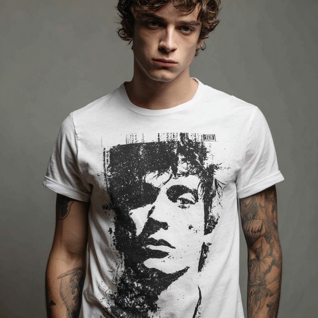 STS260154 100% Polyester 180GSM Adult T-shirt with Digital Black & White Print