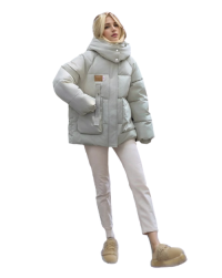 WPJ250402 Textured Nylon Womens Padded Jacket