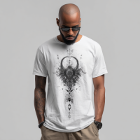 STS260135 100% Polyester 180GSM Adult T-shirt with Black & White Bold Print