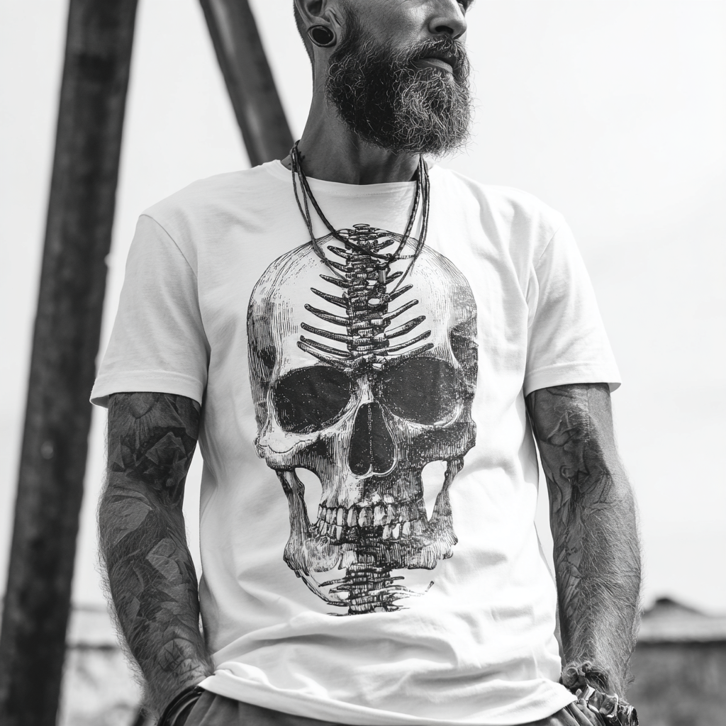 STS251253 100% Polyester 180GSM Adult T-shirt with Pirates & Skull print