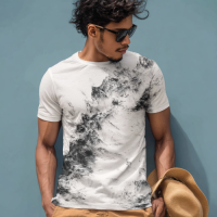 STS260152 100% Polyester 180GSM Adult T-shirt with Digital Black & White Print
