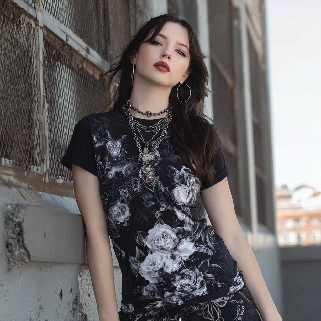 STS260106 100% Polyester 180GSM Adult T-shirt with Digital Black & White Print