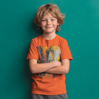 KTS260102 100% Polyester 180GSM Kid's T-shirt with Digital Print