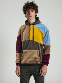 HOD250403 Mens 100% Polyester Multi Color-patch-up Hoodie