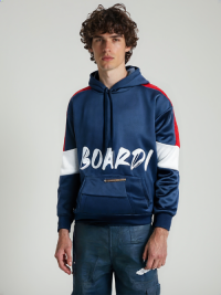 HOD250405 100% Polyester Fleece Mens Hoodie with Bold solid print on Front