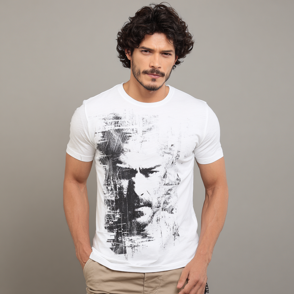 STS260153 100% Polyester 180GSM Adult T-shirt with Digital Black & White Print