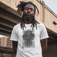 STS260141 100% Polyester 180GSM Adult T-shirt with Digital Black & White Print