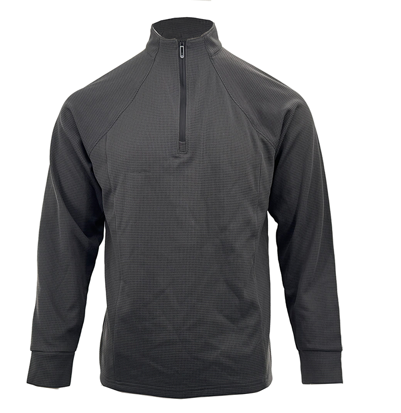 SWT250906 100% Polyester Fleece 220 GSM 1/4 Zip Men's Long Sleeve Sweatshirt Charcoal Grey