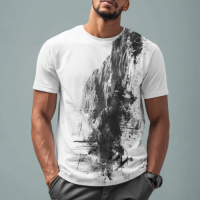 STS260156 100% Polyester 180GSM Adult T-shirt with Digital Black & White Print