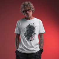 STS251207 100% Polyester 180GSM Adult T-shirt with Gothic Style print