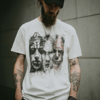 STS251209 100% Polyester 180GSM Adult T-shirt with Gothic Style print