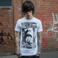 STS260136 100% Polyester 180GSM Adult T-shirt with Black & White Bold Print