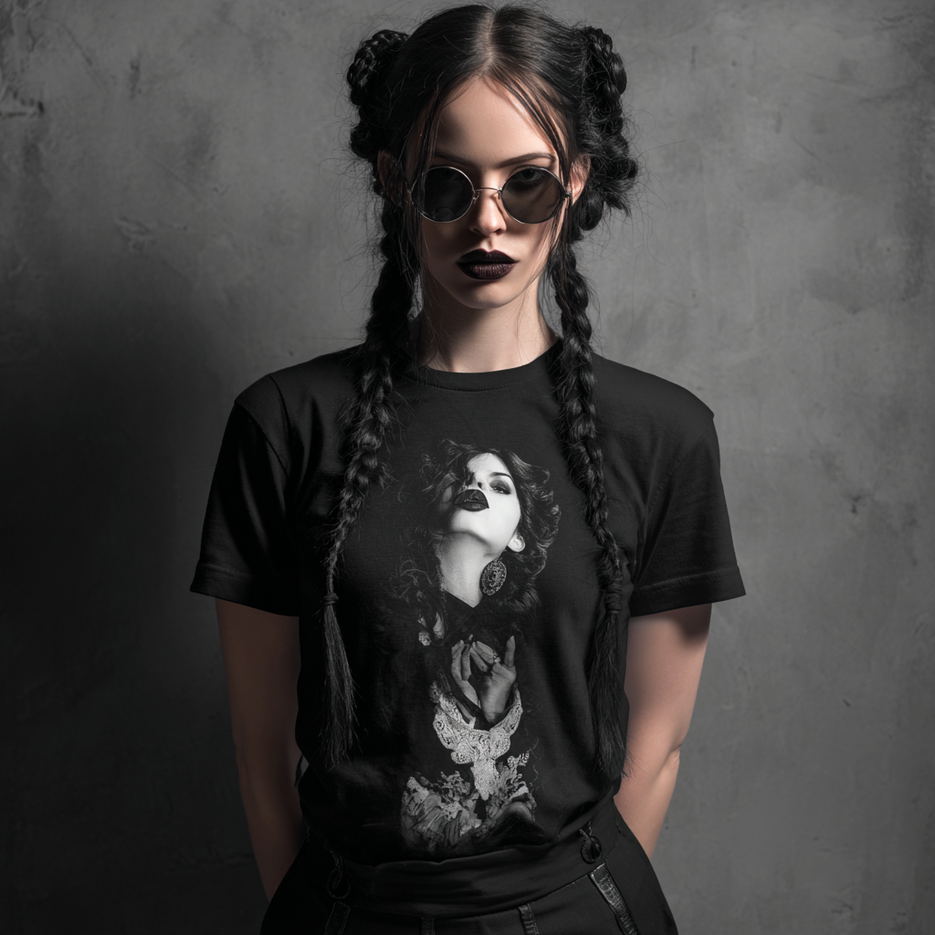 STS260128 100% Polyester 180GSM Adult T-shirt with Digital Black & White Print