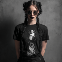 STS260128 100% Polyester 180GSM Adult T-shirt with Digital Black & White Print