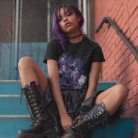 STS251206 100% Polyester 180GSM Adult T-shirt with Gothic Style print