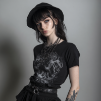 STS260130 100% Polyester 180GSM Adult T-shirt with Digital Black & White Print